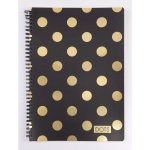 Karton P+P Twin wire blok A5 Soft Romantic Nature Dots Gold – Sleviste.cz