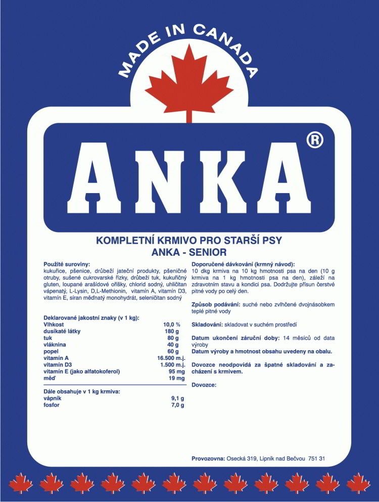 Anka Senior 20 kg od 1 149 Kč - Heureka.cz