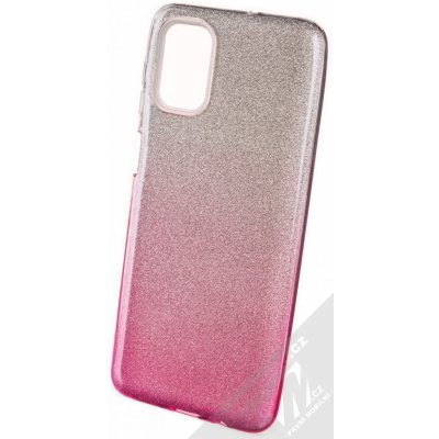 Pouzdro 1Mcz Shining Duo TPU třpytivý Samsung Galaxy M51 stříbrná růžové – Zboží Mobilmania