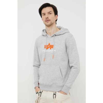 Alpha Industries šedá s kapucí s potiskem 178312RB.17 – Zboží Mobilmania