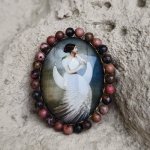 Autorská skleněná brož Růže S0646 – Zboží Dáma