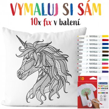 Impar Polštář s omalovánkou Unicorn 40x40