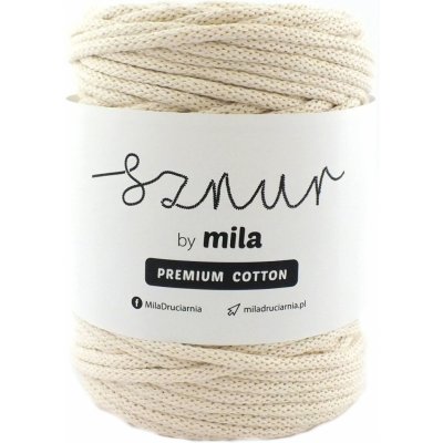 MILA Bavlněná šňůra PREMIUM COTTON 5mm/100m - ECRU/PC08 – Sleviste.cz