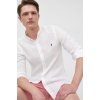Pánská Košile Polo Ralph Lauren pánská plátěná košile slim se stojáčkem 710801500001 bílá