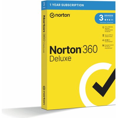 Norton 360 Deluxe 3 zařízení, 1 rok, 21405802 – Zbozi.Blesk.cz