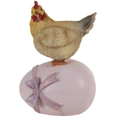 Dekorace slepička na vajíčku s mašlí 9*7*12 cm – Hledejceny.cz