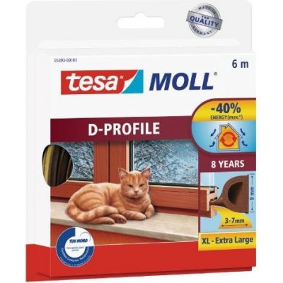 tesamoll Gumové těsnění hnědé na okna a dveře D profil 6 m 05393-00103-00 – Zboží Mobilmania