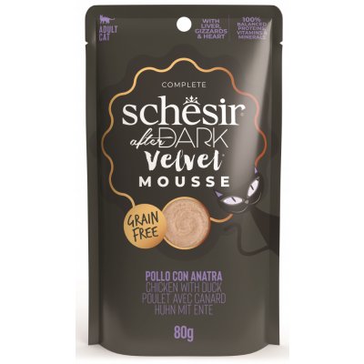 Schesir Cat After Dark Velv.Mousse kuře kachn 80 g – Hledejceny.cz