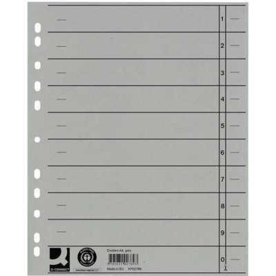 Q-Connect A4 Barevný rozlišovač šedý 100 ks – Zboží Mobilmania