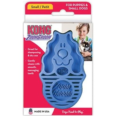 ZoomGroom Hrebeň Kong gumový modrý L 11,5 x 7 x 2,5 cm – Zboží Dáma