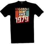 Tričko s potiskem Legenda od 1979 pánské černá – Hledejceny.cz
