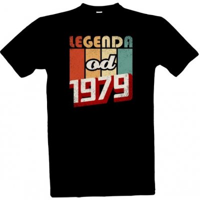 Tričko s potiskem Legenda od 1979 pánské černá – Hledejceny.cz