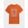 Pánské Tričko 4F pánské bavlněné tričko orange Oranžová
