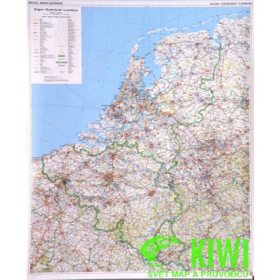 Freytag & Berndt nástěnná mapa Benelux - lišta, 87x104 cm