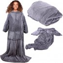 Verk Fleecová deka s rukávy 140x200 cm šedá