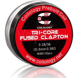 Coilology Tri-Core Fused Clapton předmotané spirálky Ni80 0,38ohm