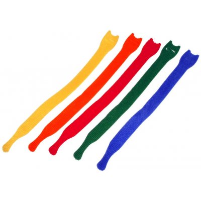 Velcro VEL-EC60250 kabelový manažer na suchý zip ke spojování háčková a flaušová část 200 mm x 12 mm modrá zelená červená oranžová žlutá 5 ks – Zboží Mobilmania