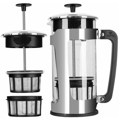 Espro French press kávovar PRESS P5 950 ml, stříbrná, sklo / leštěná nerezová ocel – Zbozi.Blesk.cz