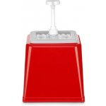 Hendi Zásobník na omáčky s pumpičkou, HENDI, 2,5L, Červená, 230x210x(H)250mm – Sleviste.cz