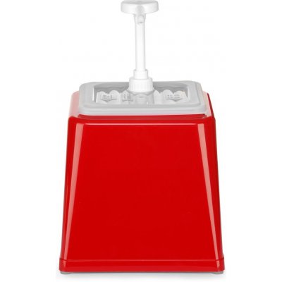 Hendi Zásobník na omáčky s pumpičkou, HENDI, 2,5L, Červená, 230x210x(H)250mm – Sleviste.cz