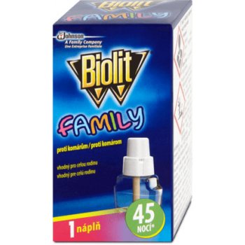 Biolit Family Elektrický odpařovač proti komárům náhradní náplň 45 nocí 27 ml