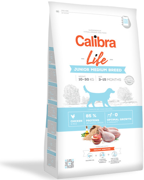 Calibra Dog Life Junior Medium Breed Chicken 12 kg