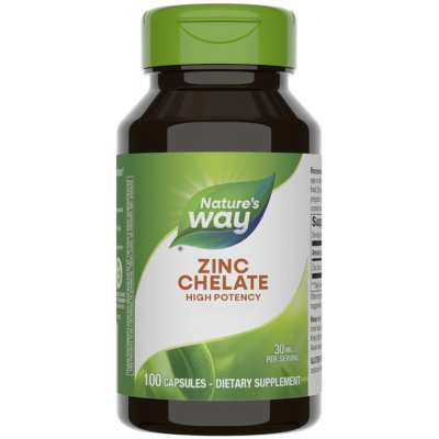 Nature's Way Zinek v chelátové vazbě 30 mg 100 kapslí – Hledejceny.cz