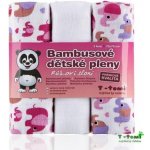 T-TOMI Bambusové BIO sada růžoví sloni 3 ks – Zbozi.Blesk.cz