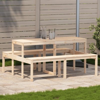 OMAXI 456952 Piknikový stůl 160 x 134 x 75 cm masivní borové dřevo – Hledejceny.cz
