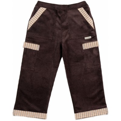 Dětské manšestrové kalhoty zateplené hnědé – Zboží Mobilmania