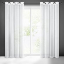 Záclona z hladkého bílého voálu Šírka 140 cm | Dĺžka 260 cm biela
