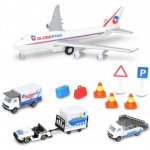 Dickie Letiště hrací set airport letadlo + 3 auta s doplňky kov v krabici – Zboží Dáma