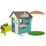 Smoby Domeček s obchodem Sweety Corner Playhouse se sprchou na zahrádce a slunečníkem – Hledejceny.cz