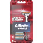Gillette Sensor3 Red + 6 ks hlavic – Hledejceny.cz