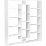 ModernHome WYJ-400 Knihovna 135,5 × 126 × 20 cm, 14 polic, bílá – Zboží Mobilmania