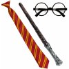 Karnevalový kostým Sada Harry Potter hůlka kravata a brýle