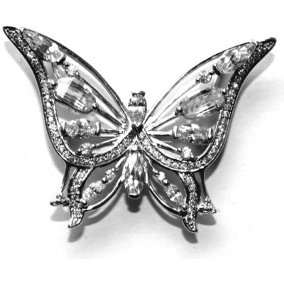 Zlatnictví Zlatíčko Stříbrná brož přívěsek motýl se zirkony 010.00004 – Zboží Dáma