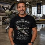 Striker tričko Supermarine Spitfire pocta pilotům RAF Černá – Sleviste.cz