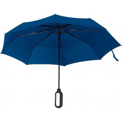 Deštník automatický skládací s karabinou v rukojeti modrý – Zboží Mobilmania