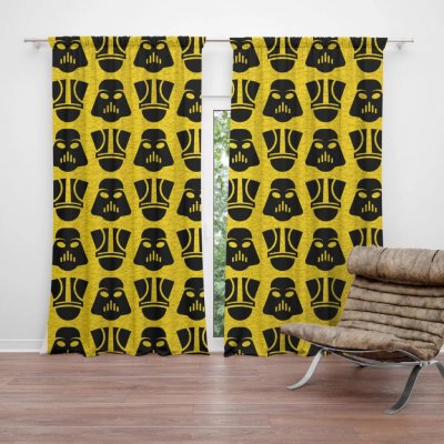 Sablio Závěs Star Wars Stormtroopeři Pattern na žluté: 2ks 140x250cm – Hledejceny.cz