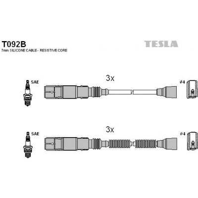 Sada kabelů pro zapalování TESLA T092B – Zboží Mobilmania