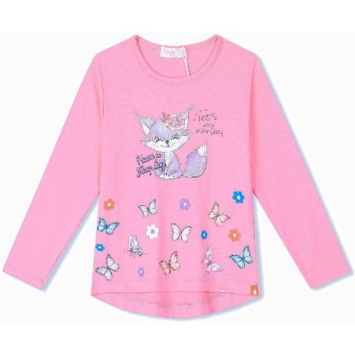 Dívčí tričko liška a motýlci Růžová – Zboží Dáma