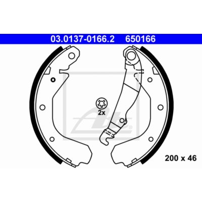 Sada brzdových čelistí ATE 03.0137-0166.2 (03013701662)
