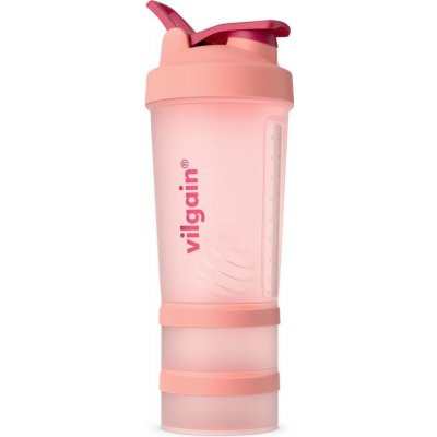 Vilgain Shaker Pro 2Go – coral 450 ml + 150 ml + 100 ml – Zboží Dáma