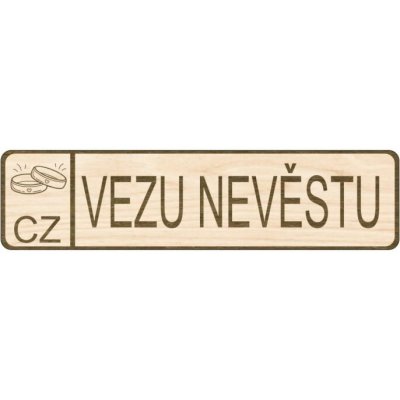 Svatební SPZ - VEZU NEVĚSTU – Zboží Dáma