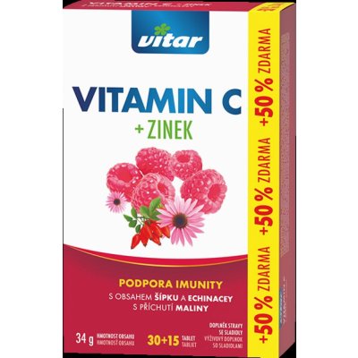 Revital Vitamin C + zinek+echinacea+šípek 45 tablet – Zbozi.Blesk.cz
