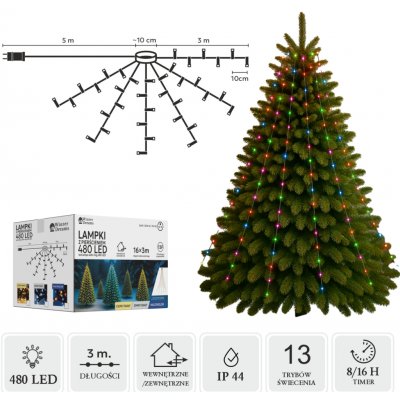 Chomik Světelný hvězdicový řetěz 480 LED, 16x3m, barevný – Hledejceny.cz