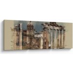 Obraz - Forum Romanum, Řím, Itálie, třídílný 150x50 cm – Hledejceny.cz