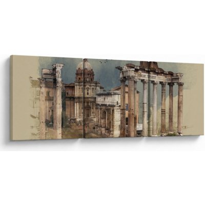 Obraz - Forum Romanum, Řím, Itálie, třídílný 150x50 cm – Hledejceny.cz