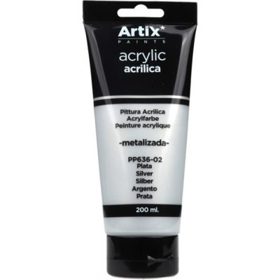 Silver metalic akryl Artix 200 ml krycí Artix akryl malba